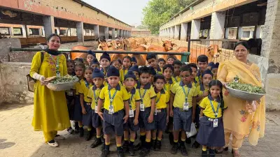 Vasant Valley Students Visit Gaushala for Hands-On Learning Experience