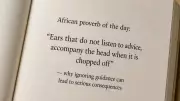 African Proverb: Ears That Ignore Advice Share the Head's Fate