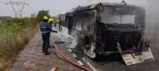 Air India bus catches fire on Hyderabad ORR, no casualties reported