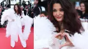 Aishwarya Rai Bachchan Stuns in Feathered Suit at Cannes Closing Ceremony