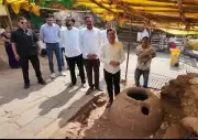 Ancient Stone Vessel Found at Ramtek Gad Mandir Complex in Nagpur