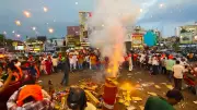 BJP Workers Celebrate Election Victory in Bengal with Sweets and Firecrackers