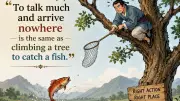 Chinese Proverb: Empty Talk Is Like Climbing a Tree to Catch a Fish