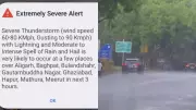 Delhi-NCR Residents Alarmed by 'Extremely Severe Alert' on Mobile Phones