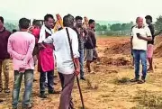 Dhanbad villagers demolish boundary wall on govt land with MLA's help