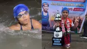 Eight-Year-Old Eva Sanvi Dinesh Parte Completes 17-km Open Sea Swim in Thane