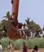 Elderly Couple Lifted in Excavator Bucket During Protest in Vizianagaram Sparks Outrage