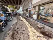 Excavated Stretch at Ludhiana's Mata Rani Chowk Causes Traffic Chaos