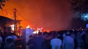Fire Breaks Out in Delhi Market, Locals Pelt Stones at Fire Tenders Over Delayed Response