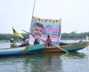 Fishermen in 100 boats thank Naidu for welfare scheme assistance