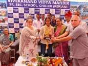 Haryana Health Minister Felicitates State Board Class 12 Topper Deepika