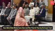 Hema Malini Steals Spotlight in Blush Pink Saree at Dharmendra's Padma Vibhushan Ceremony