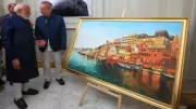 Italian Painter Gifts PM Modi Stunning 'Holy Varanasi' Artwork in Rome