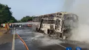 KSRTC Bus Catches Fire in Ranebennur, All Passengers Safe