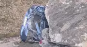 Massive Boulder Crushes Car, Forces Evacuation of 25 Families in Nainital