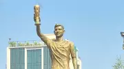 Messi Statue in Kolkata Sways in Wind After Screws Come Loose, PWD Rushes to Repair