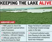 Nagpur Intensifies Ambazari Lake Clean-Up with New Machines and Weed Remover