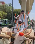 NCP (SP) Protests Fuel Price Hike in Pune with Bullock Cart Rally