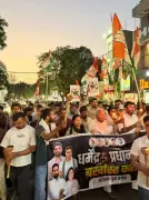 NEET Paper Leak: NSUI, Youth Congress Workers Hold Torchlight March in Yamunanagar