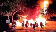 Nine Two-Wheelers Gutted in Fire After LPG Cylinder Blast in Ahmedabad