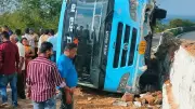 One Killed, 30 Injured as KSRTC Bus Overturns in Davangere
