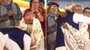PM Modi Touches Feet of BJP Veteran Makhanlal Sarkar in Kolkata