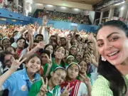 Punjabi Actress Neeru Bajwa Inspires Students at Ludhiana School