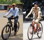 Raigad SP and Tehsildar Cycle to Office After PM Modi's Fuel Appeal