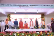 Rajnath Singh Apologises to Rambhadracharya at Divyang University Convocation