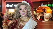 Rakhi Sawant Attends Raja Shivaji Premiere in Traditional Saree