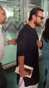 Saif Ali Khan Spotted at Kolkata Airport in Classic Kurta Look