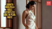 Sobhita Dhulipala Stuns in Pearl White Silk Outfit at Hyderabad Appearance