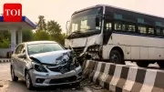 Three killed, including elderly couple, as bus hits car head-on in Prayagraj