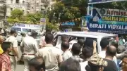 TMC MP Sougata Roy faces protest, eggs thrown at car in Kolkata