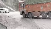 Truck Plunges into Gorge at Zojila Pass, Driver Survives Unhurt