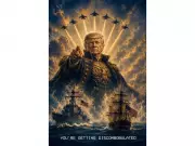 Trump Shares Confrontational AI Military Art Message