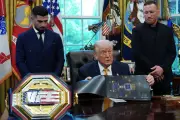 Trump unveils custom belt for UFC White House event on June 14