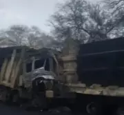 Two Sand-Laden Dumpers Collide in Hamirpur, Helper Dies