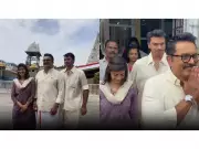 Varalaxmi Sarathkumar Visits Tirumala Temple with Father