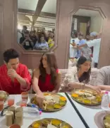 Varun Dhawan, Mrunal Thakur, Pooja Hegde Promote Film in Ahmedabad