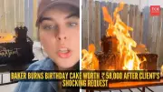 Woman Burns $600 Birthday Cake After Discovering Boyfriend's Cheating