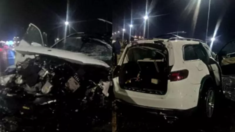 Speeding Mercedes Crash Near Hoskote Kills Woman, Driver Falls Into River