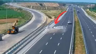 Car Reversing on Road Gets Rammed by Another Vehicle; Shocking Video Goes Viral