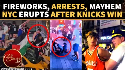 Chaos in NYC as Knicks Fans 'Fire Explosives' After Historic Comeback