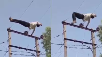 Drunk Man Lies Across 11,000-Volt High-Tension Wires in UP's Maharajganj