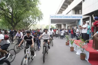 Fit India Sundays on Cycle Held at Sector 42 Sports Complex in Chandigarh