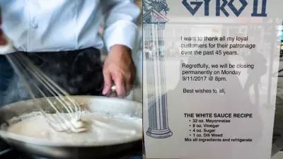 Gyro II's Farewell Sign Shared White Sauce Recipe After 45 Years
