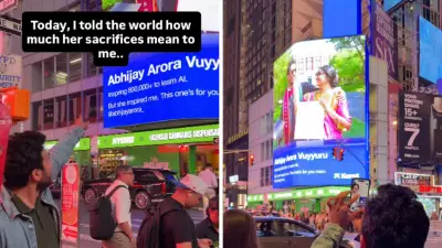 Indian Google Techie's Viral Tribute to Mother on Times Square Billboard