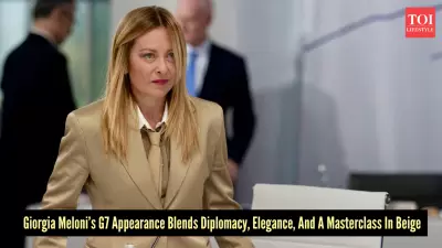 Italian PM Giorgia Meloni Stuns in Beige Ensemble at G7 Summit with PM Modi