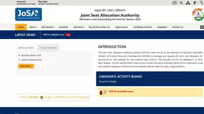 JOSAA Counselling 2026 Registration Begins Today at josaa.nic.in